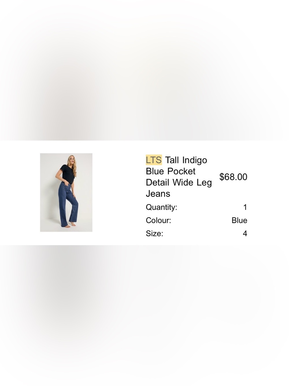 LTS Tall Indigo Blue Wide Leg Jeans Size 4, 34” Inseam - Picture 13 of 13